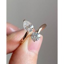 Round & Pear Cut Stone Engagement Ring for Women
