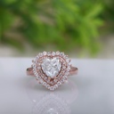 Heart Cut Stone Halo Wedding Ring for Women