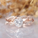 Heart Cut Stone Wedding Bridal Set Ring for Women