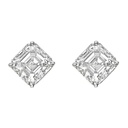  Asscher Cut Moissanite Solitaire Stud Earring