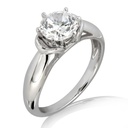 Round Cut Moissanite Solitaire Engagement Ring