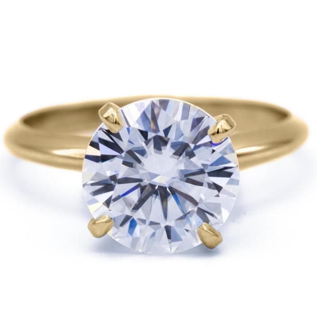 Round Cut Stone Solitaire Engagement Ring for Women
