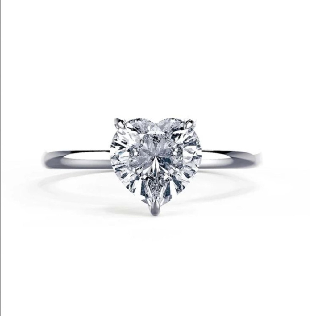 Heart Cut 1.50 CT Ring, Lab Grown Diamond Solitaire Engagement Ring for Women, 3 Prong Setting Wedding Ring, Anniversary Ring, Custom Order