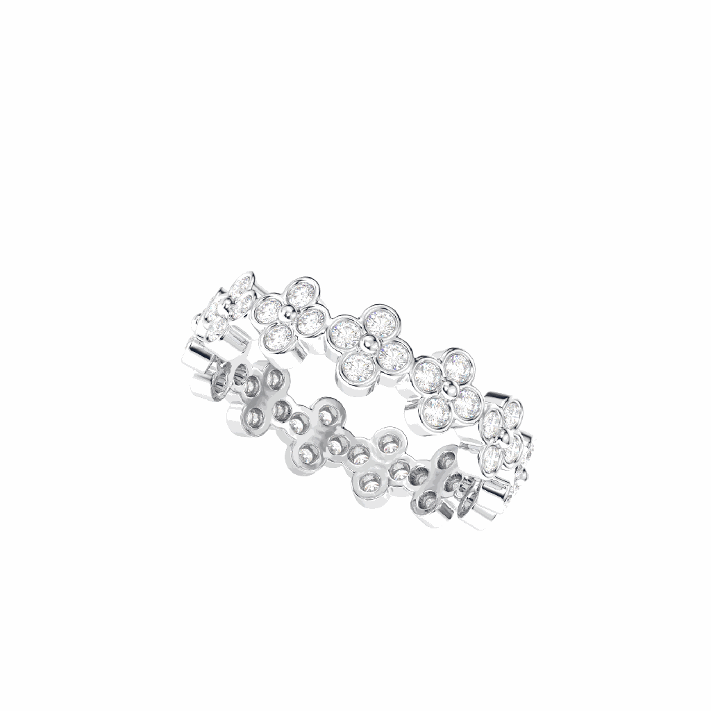 Round Diamond Band Engagement Band for Women