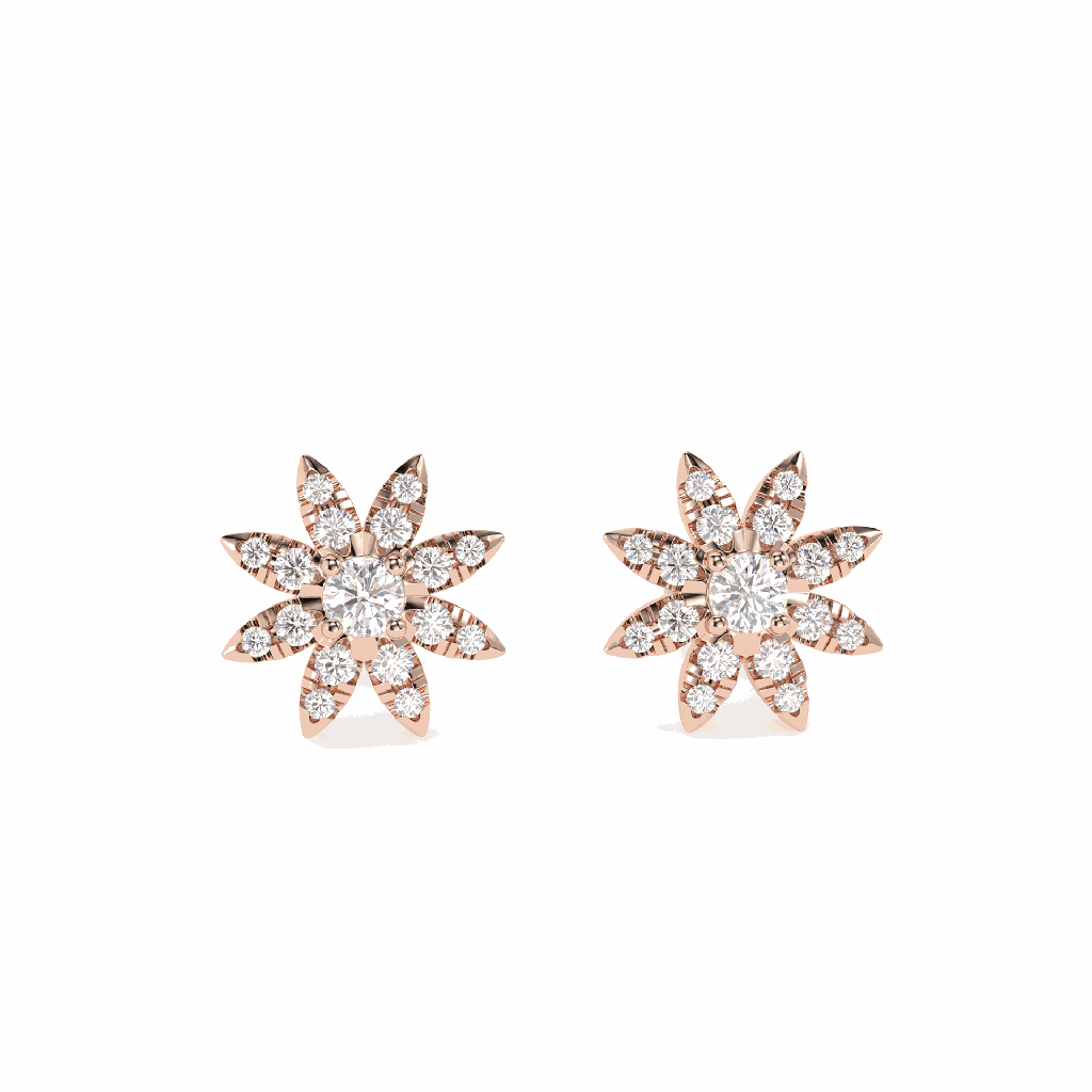 Round Diamond Stud Fancy Earrings for Women