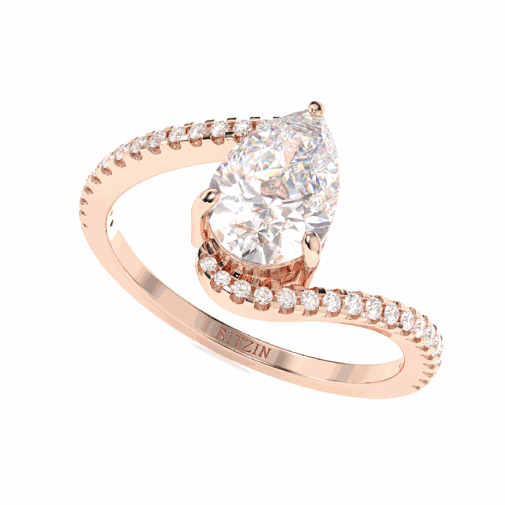 Pear Diamond Twisted Engagement Ring for Women