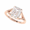 Emerald Diamond Split Shank Engagement Ring for Women