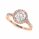 Round Diamond Twisted Engagement Ring for Women