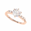 Round Diamond Twisted Engagement Ring for Women
