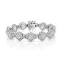  Round Diamond Prong Set Flower Design Tennis Bracelet 