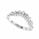 Round Diamond Band Engagement Ring for Women