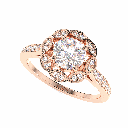 Round Diamond Halo Engagement Ring for Women