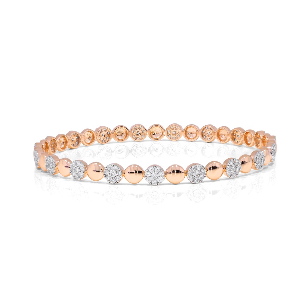  Round Diamond Bubble Design Prong Set Bangle