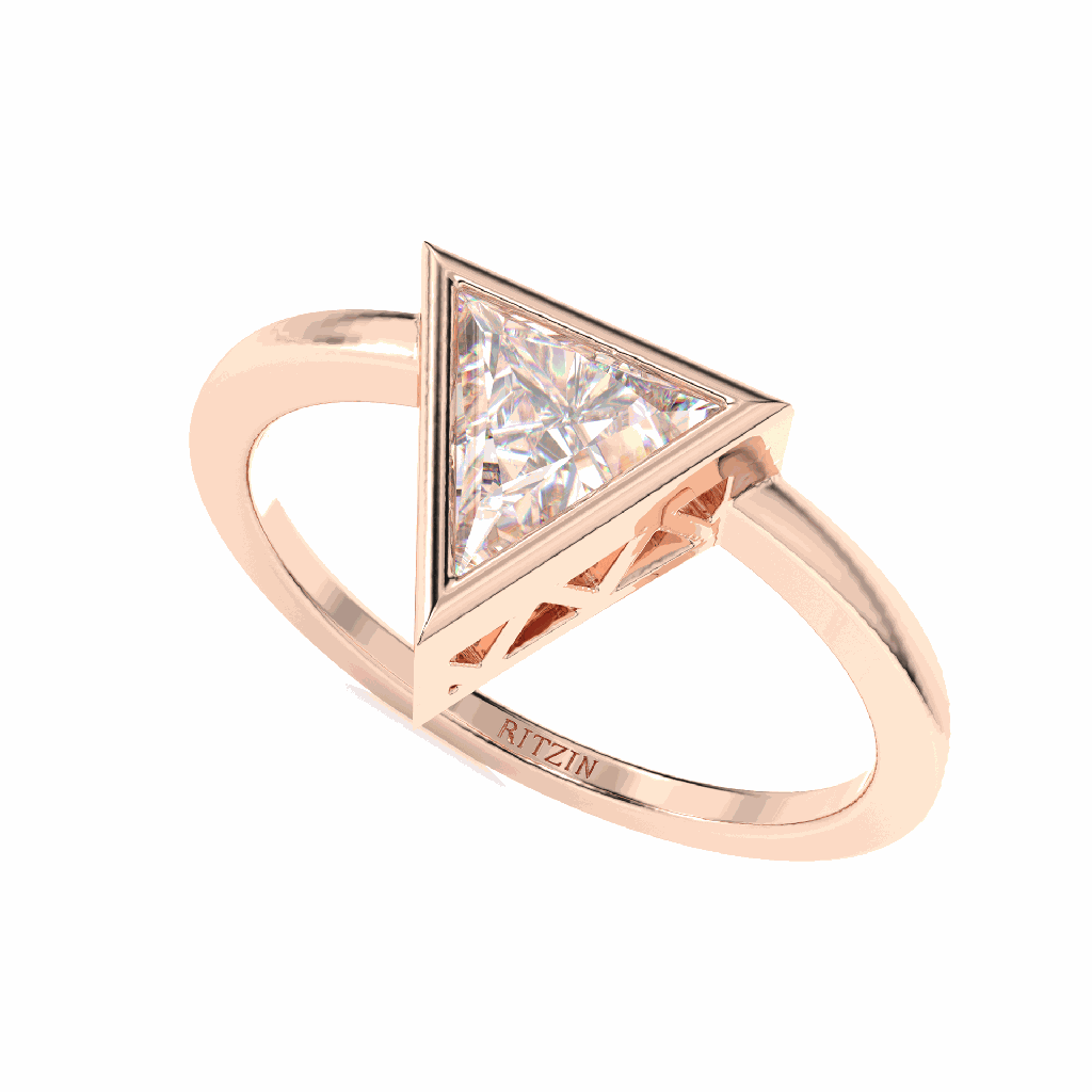 Triangle Diamond Engagement Ring for Women