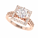 Round Diamond Hidden Halo Style Engagement Ring for Women