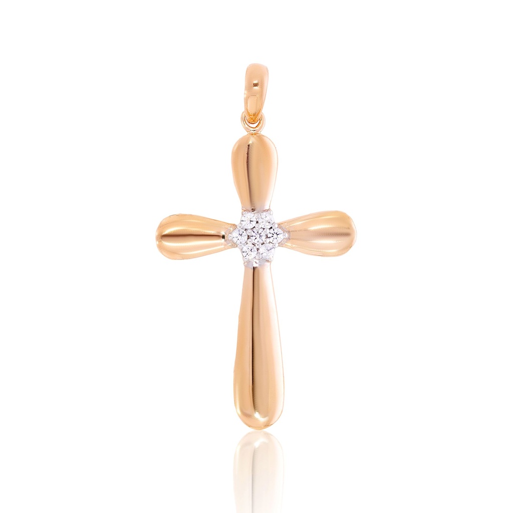  Round Diamond Luxurious Designer Cross Pendant