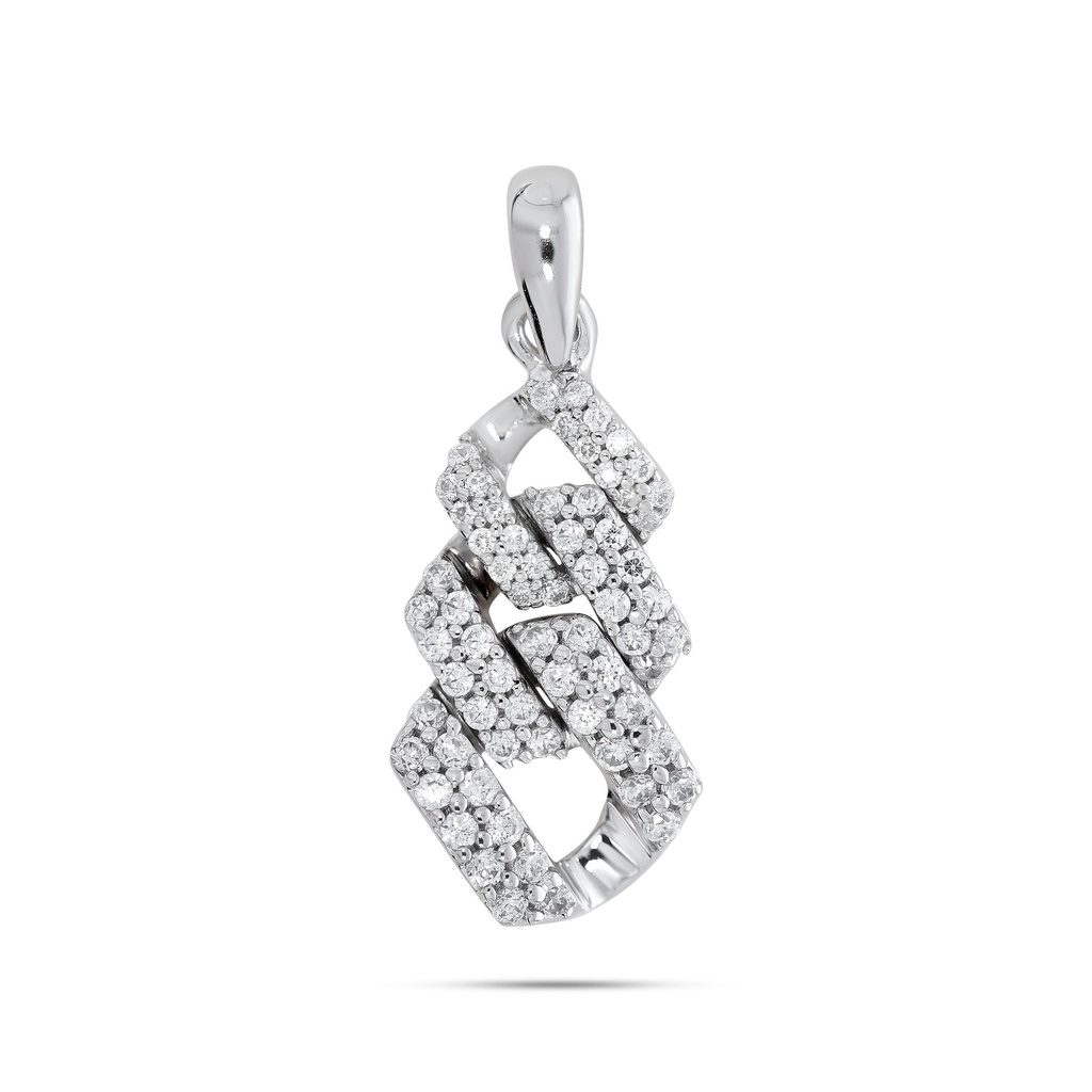  Round Diamond Cuban Link Designer Pendant 
