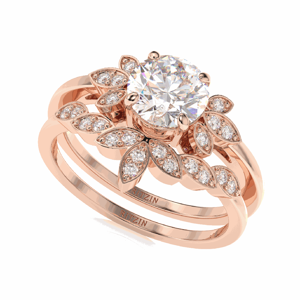 Round Shape Diamond Fancy Bridal Ring for Women