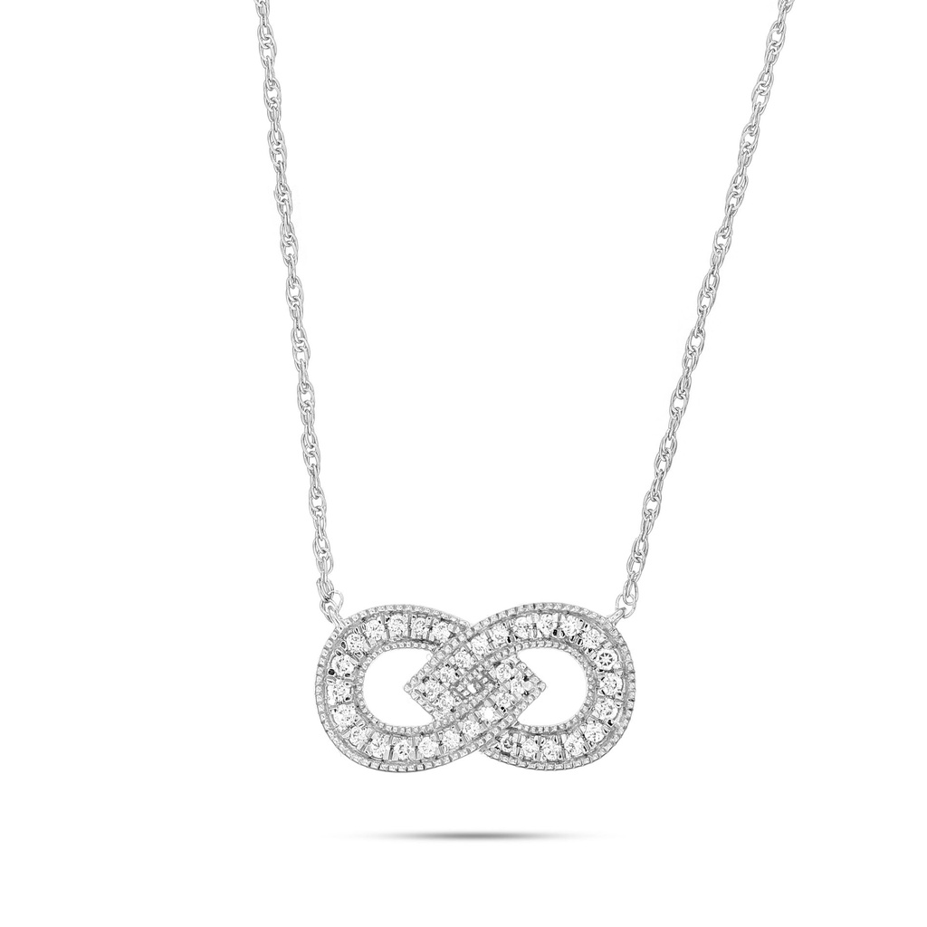 Round Diamond Infinity Design Necklace 