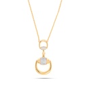  Round Diamond Door Bell Type Design Necklace 