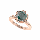 Round Floral Style Diamond Engagement Ring for Women