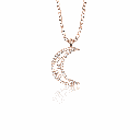 Round Diamond Half Moon Shape Pendant For Women