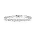  Round Diamond Flower Halo Design Bracelet 
