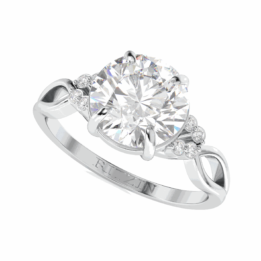 Round Diamond Fancy Engagement Ring for Her