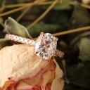 Oval Diamond Hidden Halo Engagement Ring for Her