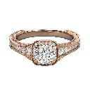  Round Diamond Prong Set Square Halo Engagement Ring 