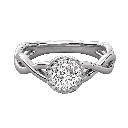 Round Diamond Twisted Shank Halo Engagement Ring 