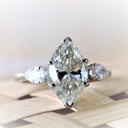 Marquise Diamond Three Stone Engagement Ring for Her