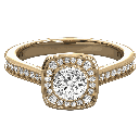  Round Diamond Prong Set Cluster Halo Engagement Ring 