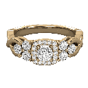 Round Cut Diamond Cluster Square Halo Engagement Ring