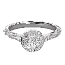  Round Diamond Spiral Halo Engagement Ring 