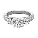 Round Cut Diamond 3 Stone Engagement Ring 