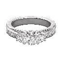  Round Cut Diamond Prong Set 3 Stone Engagement Ring For Her