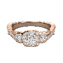  Round Diamond twisted Shank Halo Engagement Ring For Her