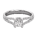  Round Diamond Two Devide Shank Prong Set Solitaire Ring 