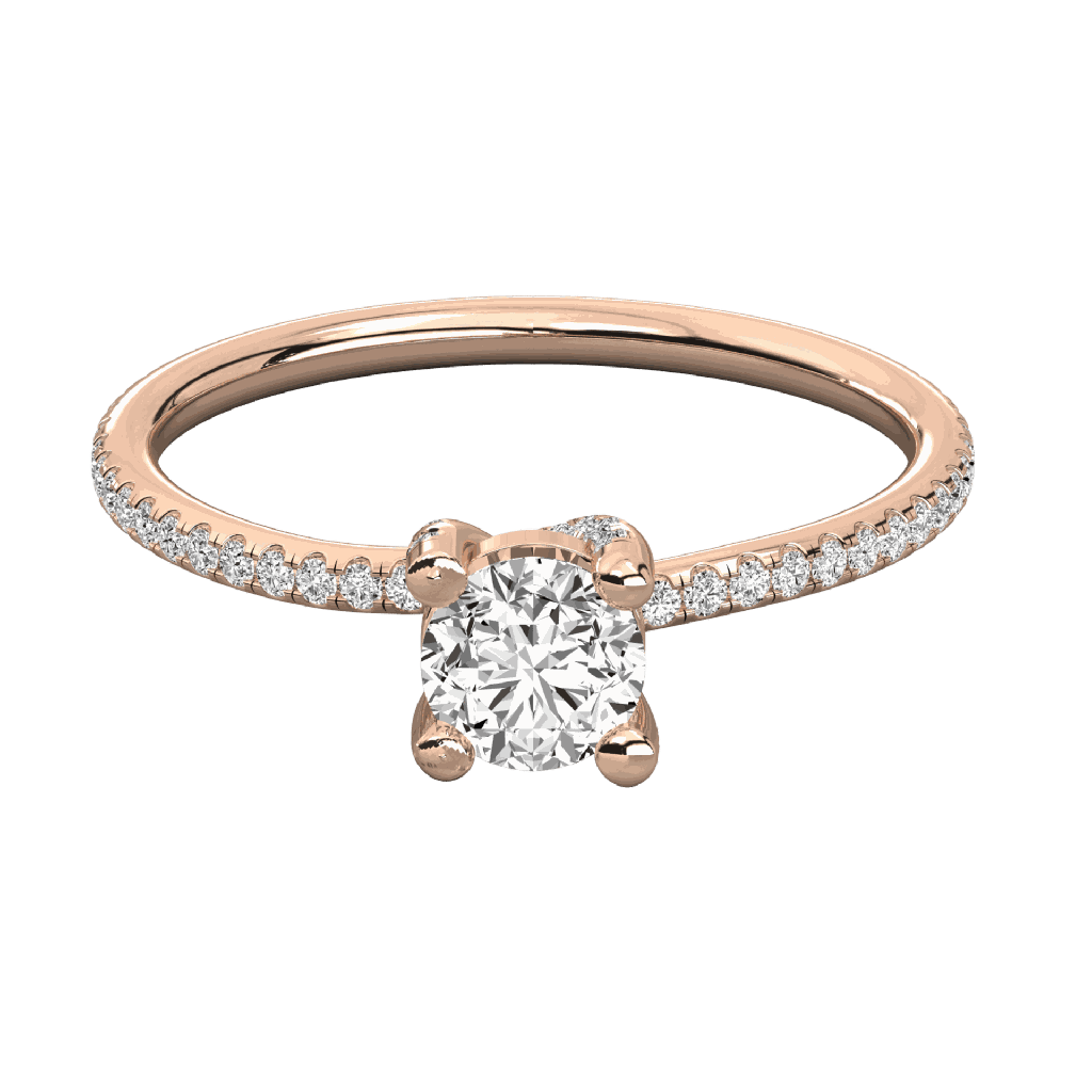  Round Diamond Micro Prong Set Solitaire Ring 