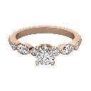 Round Cut And Marquise Diamond Engagement Ring for Her