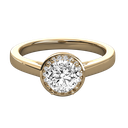 Round Diamond Solitaire Halo Wedding Band