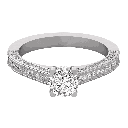 Round Diamond Prong Set Solitaire Wedding Band 