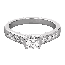  Round Diamond half Round Colet Designer Solitaire Ring For Her