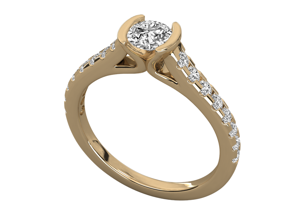  Round Diamond Micro Prong Set Solitaire Ring For Her