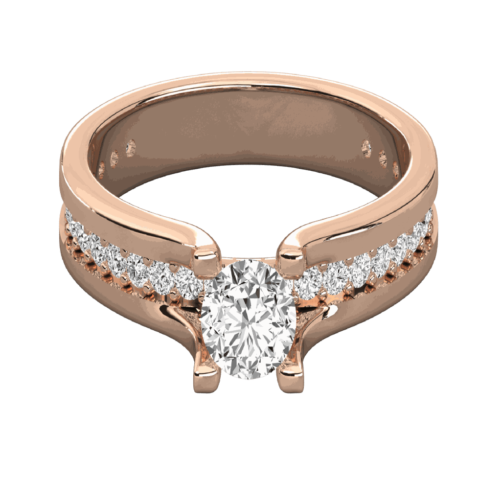 Round Solitaire Engagement Diamond Ring For Her