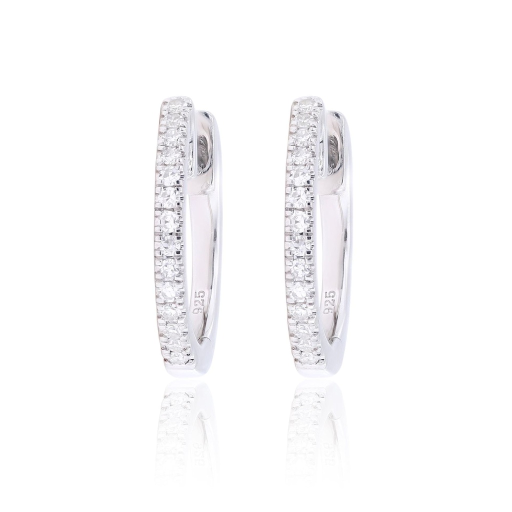  Round Diamond Huggie Hoop Earring 