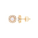 Round Diamond Stud Earrings For Her
