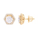  Round Diamond Cluster Earring For Her