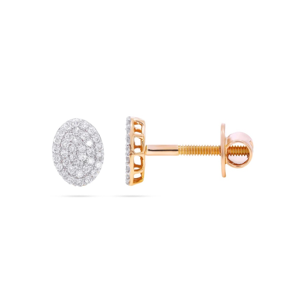  Round Diamond Screw Back Stud Earring For Her